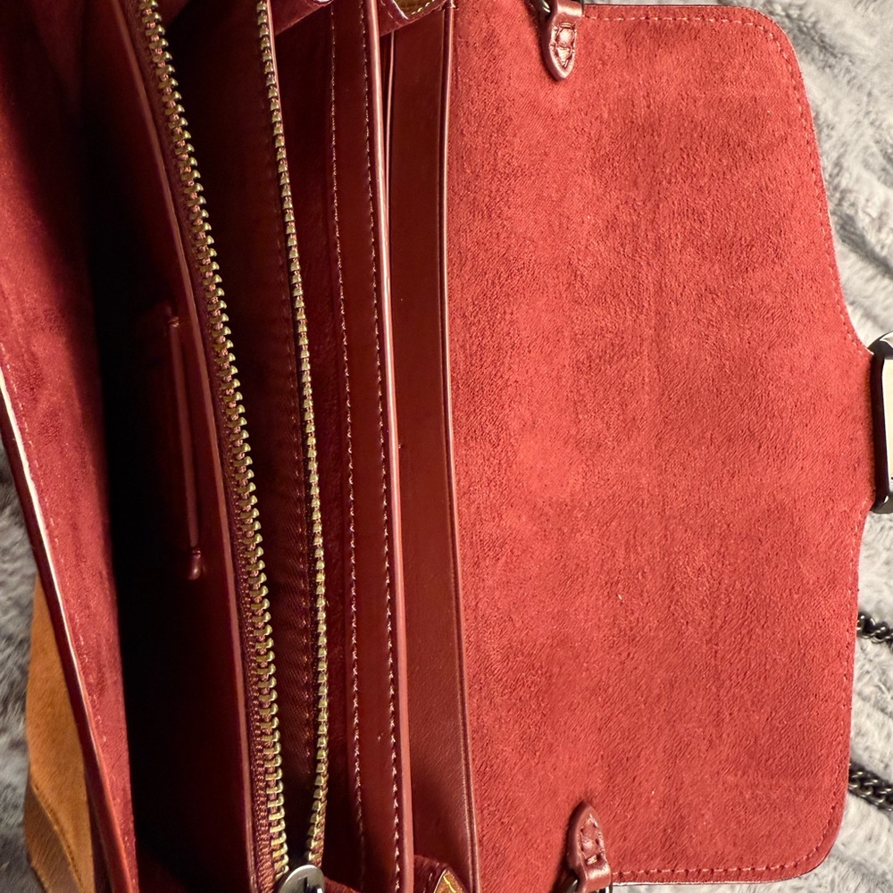 Coach Tabby Chain Brown Pebbled Leather Crossbody Purse Clutch Bag NWT - Picture 11 of 13